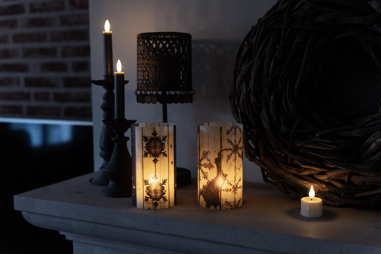 Sfeervol licht in huis met Candle Cover en (oplaadbare) theelichtjes.